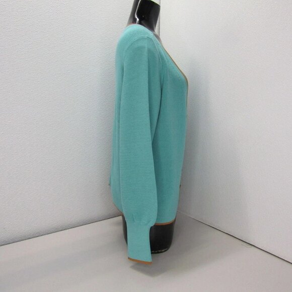 Etcetera Women's Seafarer V-Neck Cardigan Sweater Sea Blue Size S | NWT - Picture 3 of 7